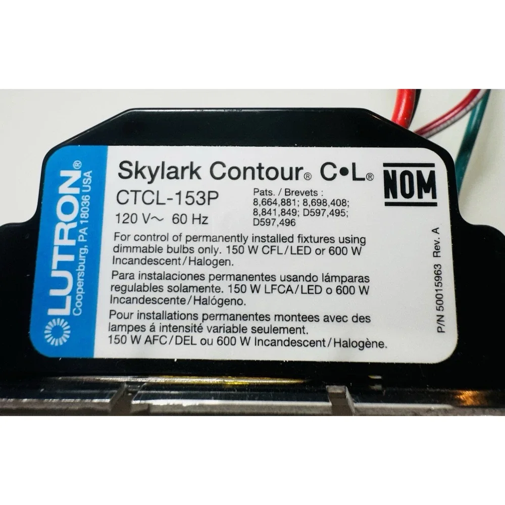 Lot of 3 - Lutron Light Switch  - Skylark Countor CTCL-153P
